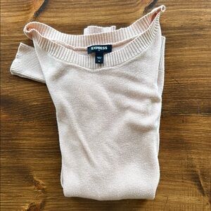 Express Women's Off-the-Shoulder Cream Sweater